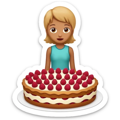 Raspberry torte human full body sticker