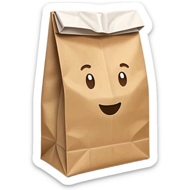 Brown Self-Standing Paper Lunch Bags  sticker