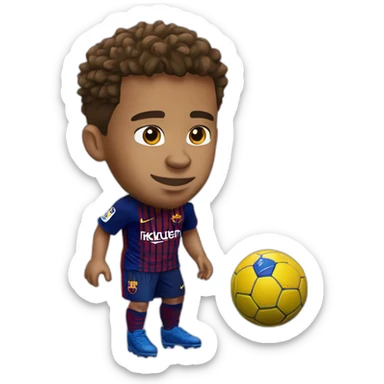 Neymar Jr with the ball on the Fc Barcelona sticker