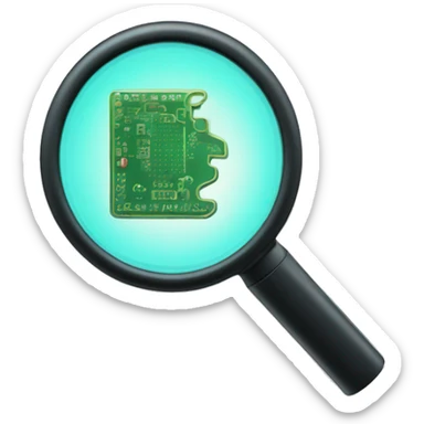 a magnifier with a printed circuit inside and a palm trace  sticker