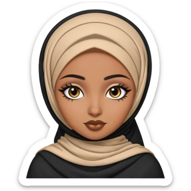 eritrea beauty, pretty bratz baddie, black eyeliner, hijabi sticker
