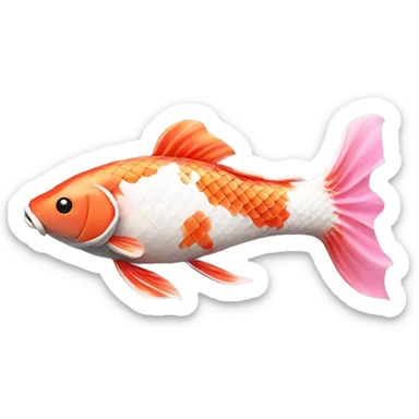 Pink and white fancy koi fish  sticker