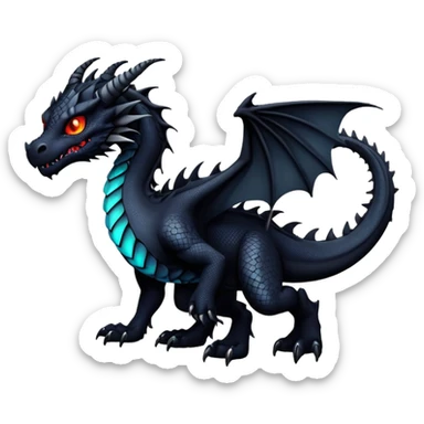 Gothic Badass Edgy Dark Mysterious Mystical Dragon-Beast-Trico-Noivern-Noibat-Fursona sticker