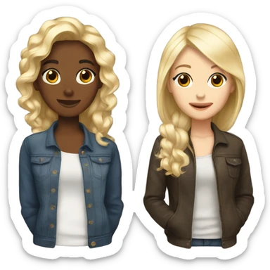 3 best friend one 2 with blonde hair and one brunette hair  sticker