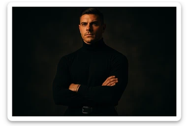 uomo che accoglie le sfide della vita e le supera senza paura, iperrealistica cinematografica 4k sticker