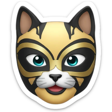 Kitten luchador mask sticker