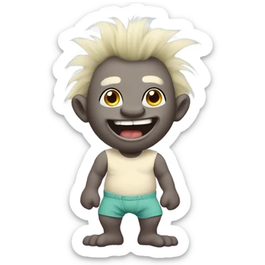 A troll in a diaper sticker