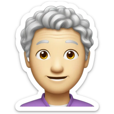 Chinese senior with wavy hair show thank you sticker