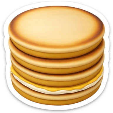 Colombian arepa, round corn cake, golden brown, slightly crispy exterior sticker