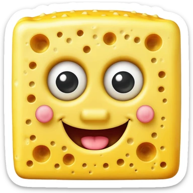Give me a spongebob make it yellow but in cheese  sticker