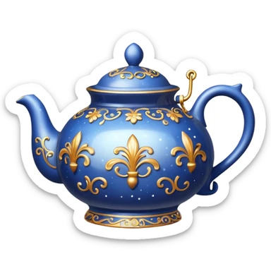 steaming teapot with sparkles sticker