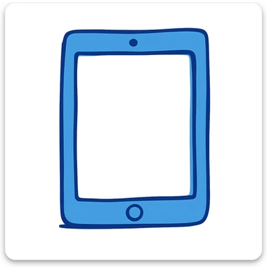 Change the iPad color to blue, keep the style and background as is. The style of the original image should be preserved. sticker