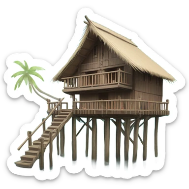 Maldivian houses on the water sticker