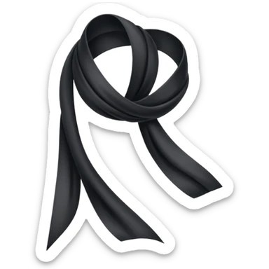 One Black thin ribbon for dead people honoring sticker
