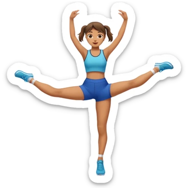 The girl stands on one leg, raising her leg to the very top  sticker