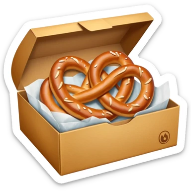Pretzel on food paper box sticker