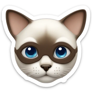 white siamese cat with brown mask big blue eyes sticker