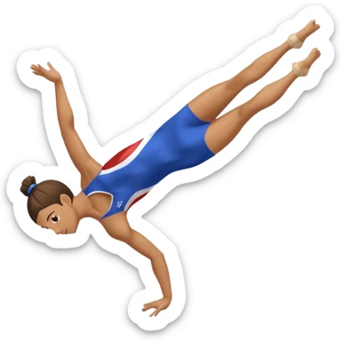 Gymnasts doing a backflip with a split leg on the floor. sticker
