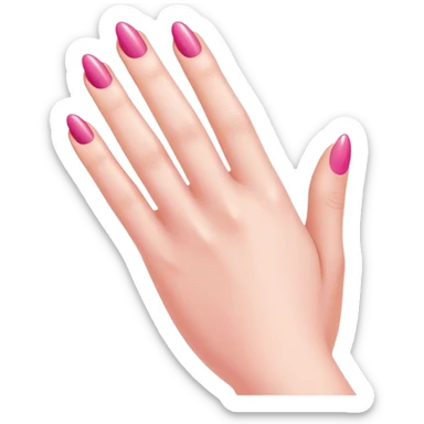 Une main qui pointe vers la droite pour monter quelque chose qui porte du vernis rose  sticker