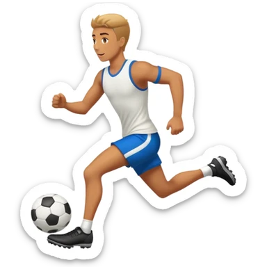 Hombre corriendo con balón de futbol  sticker