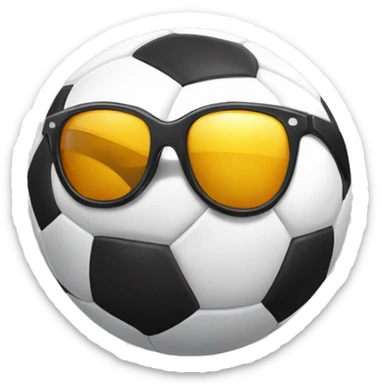 Soccer ball with sun glasses  sticker