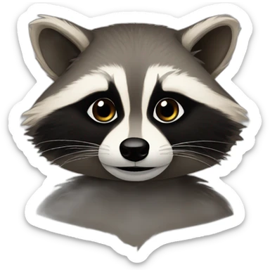 professional raccoon without hat sticker