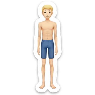 full body very skinny male figure standing sticker