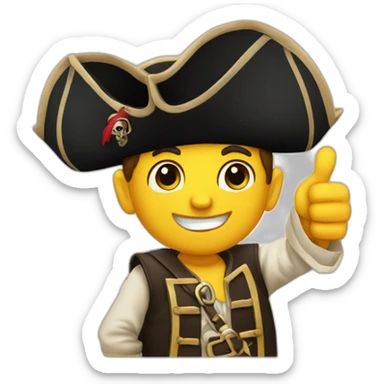 Pirate buccaneers thumbs up sticker