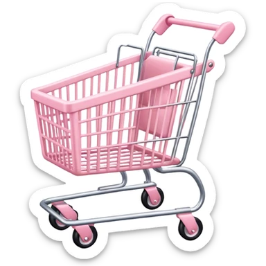 Pale pink shopping cart  sticker