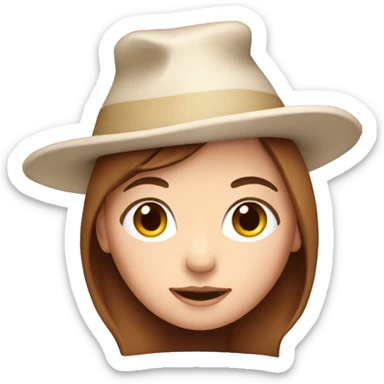 white girl with brown hair in birthday hat sticker