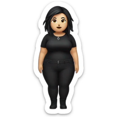 Plump goth woman sticker