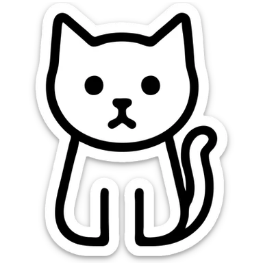 stylized cat, bold lines, modern look sticker