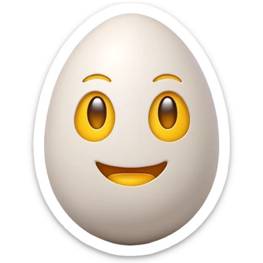 3D emoji egg, Apple style, isolated on soft pastel background, high-resolution, minimalistic, plastic texture, soft lighting, realistic shadows, style similar to iOS emoji, front-facing, centered sticker