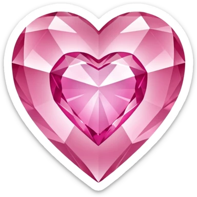 diamond heart with one mini pink heart inside of it  sticker