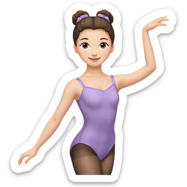 ballet bun  hair princes standing pose sticker