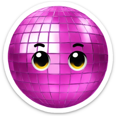 cute disco ball pink sticker