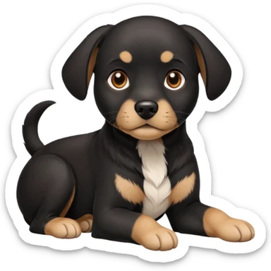 Chien noir avec poitrine et patte avant droite blanche sticker