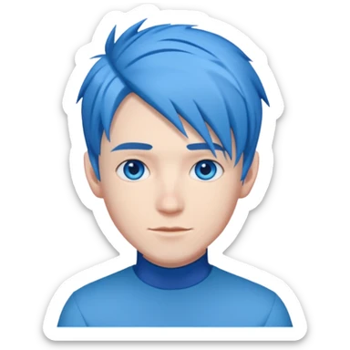 DanTDM with blue eyes, blue hair sticker