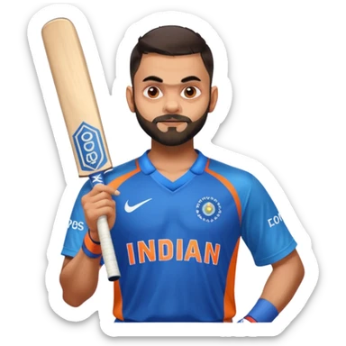 Virat Kohli wearing Indian jersey - wow sticker