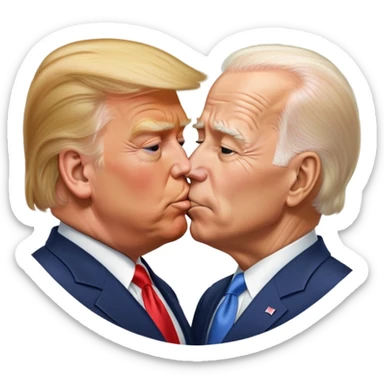 Donald Trump Kissing Joe Biden sticker