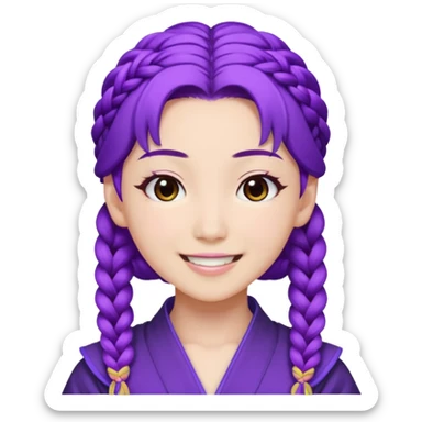 Rumi from K-pop demon hunters purple braid 1 sticker