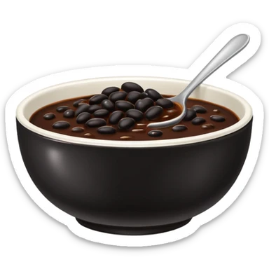 white bowl with thick black bean sauce, shiny, no spoon sticker