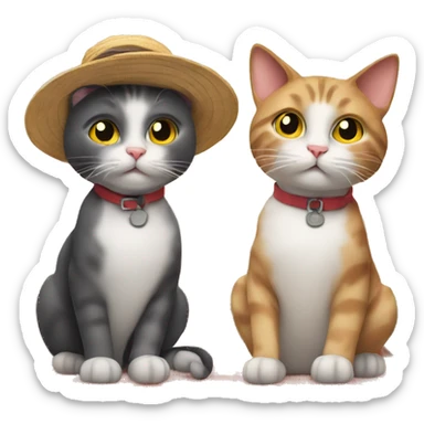 two cats on vacation in italy sticker