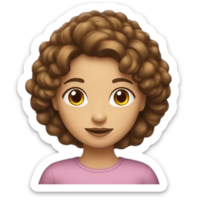 Une fille métisse avec les cheuveux brun légèrement bouclés sticker