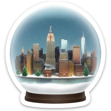 new york city snow globe, 4k, no background sticker