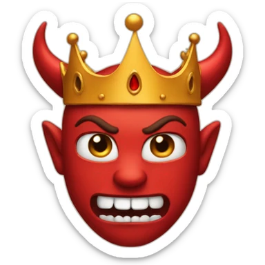 The Devil wearing a crown sticker
