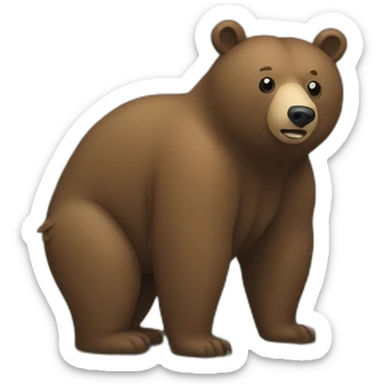 a bear shitting in the woods sticker