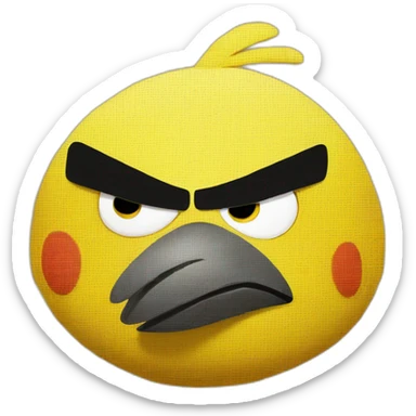 yellow angry bird  sticker