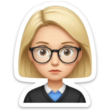 A thoughtful kindergardenteacher with a raised eyebrow and questioning look. sticker