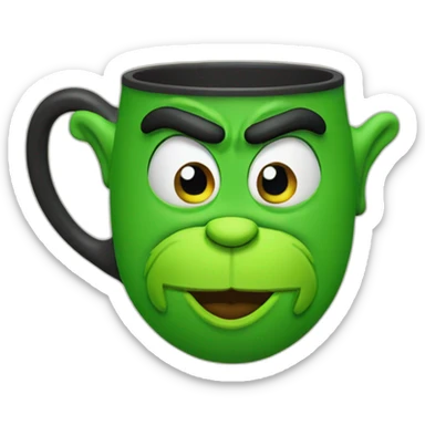 Grinch face mug sticker